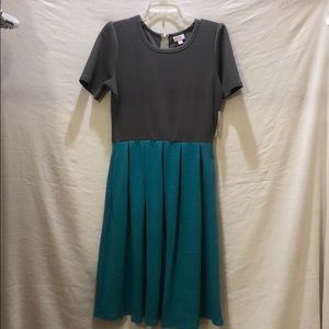 Lularoe Amelia Gray & Blue dress
